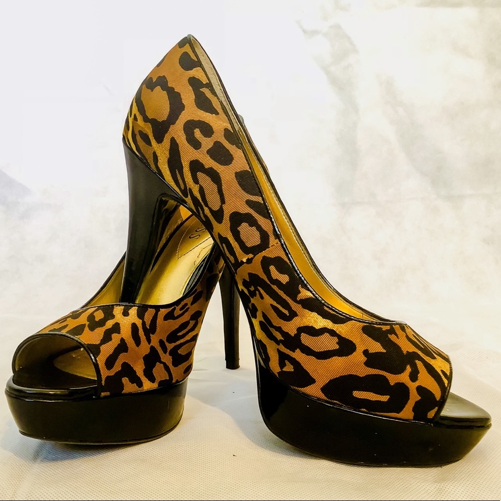 Leopard Print & Patent Black Heels